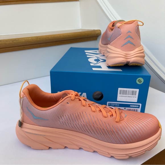 NWT Hoka Rincon 3 women’s running shoes , brand new in box , coral salmon orange - Picture 3 of 16